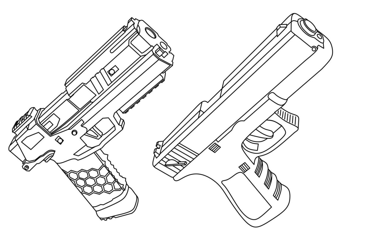 schizzo di un' pistola vettore