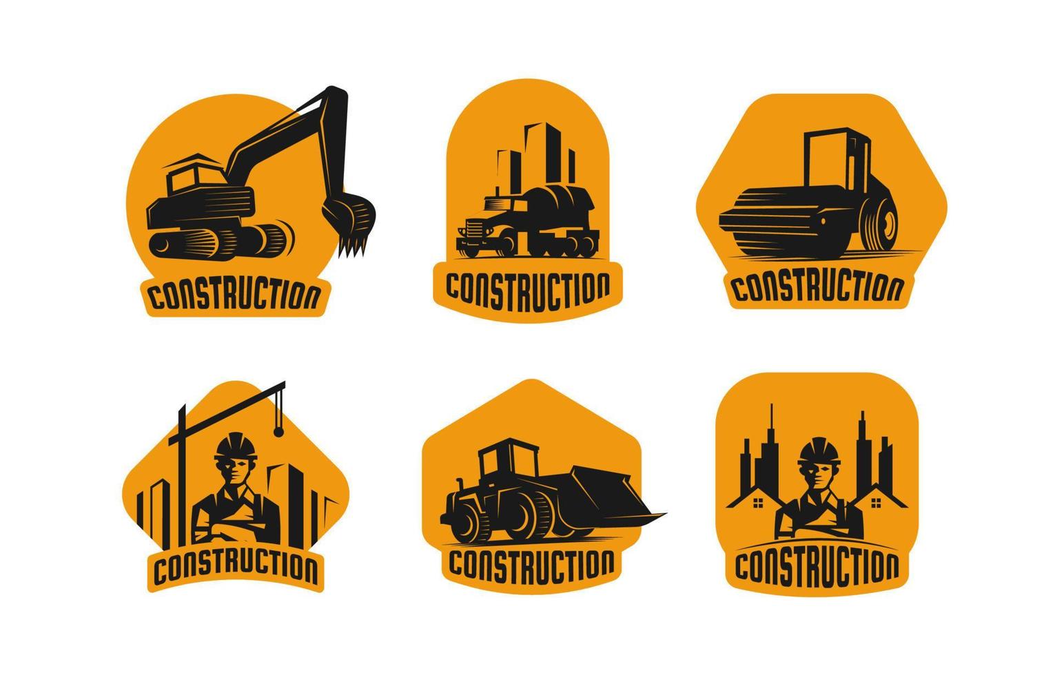 giallo costruzione azienda logo vettore