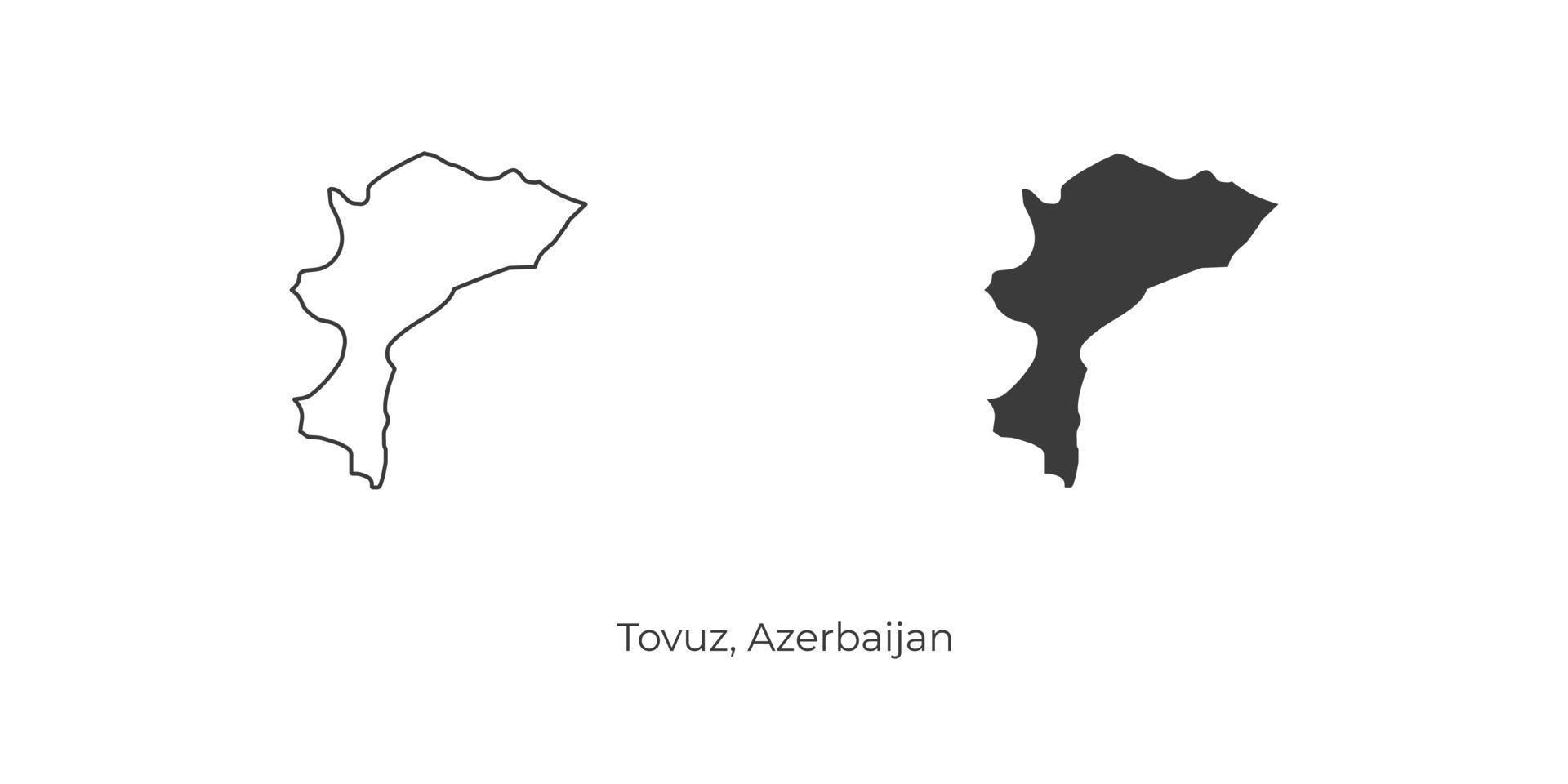 semplice illustrazione vettoriale della mappa di tovuz, azerbaigian.