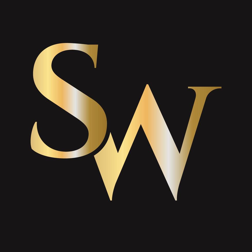 monogramma sw logo design. wow logotipo vettore