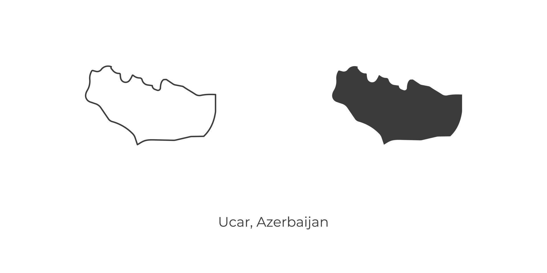 semplice illustrazione vettoriale della mappa ucar, azerbaigian.