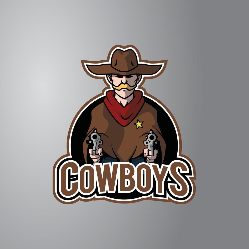 cowboy illustrazione design distintivo vettore