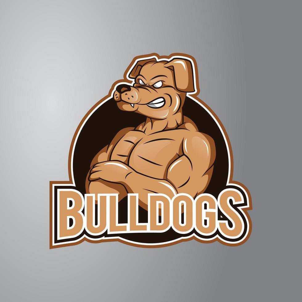 bulldog illustrazione design distintivo vettore