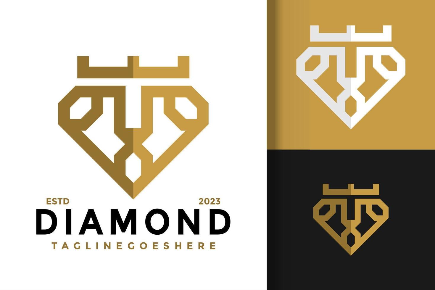 Leone diamante re logo loghi design elemento azione vettore illustrazione modello