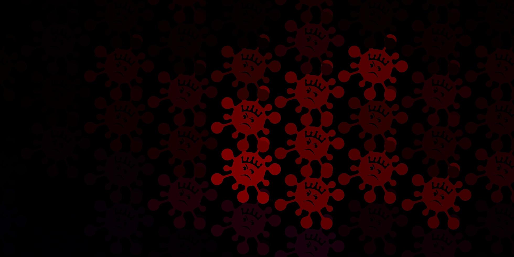 trama vettoriale rosso scuro con simboli di malattia.