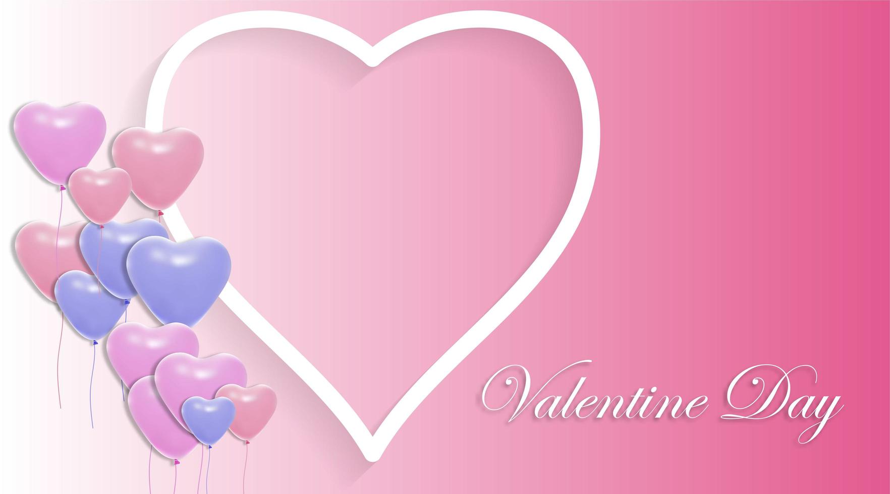 disegno vettoriale di amore e palloncini. sfondo di San Valentino