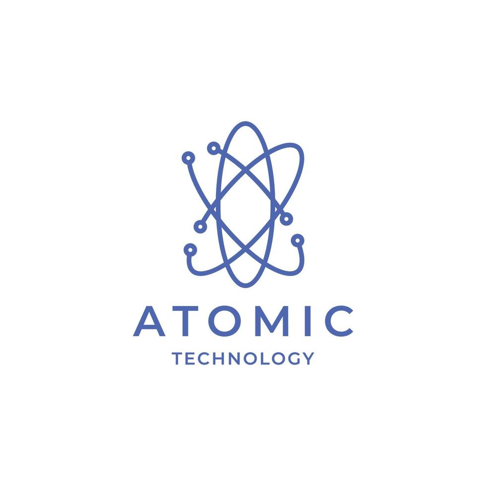 ovale atomico scienza tecnologia logo design vettore icona illustrazione modello