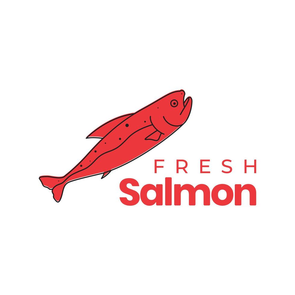 pesce salmone cinque sterline cibo carne fresco gusto logo design vettore icona illustrazione modello