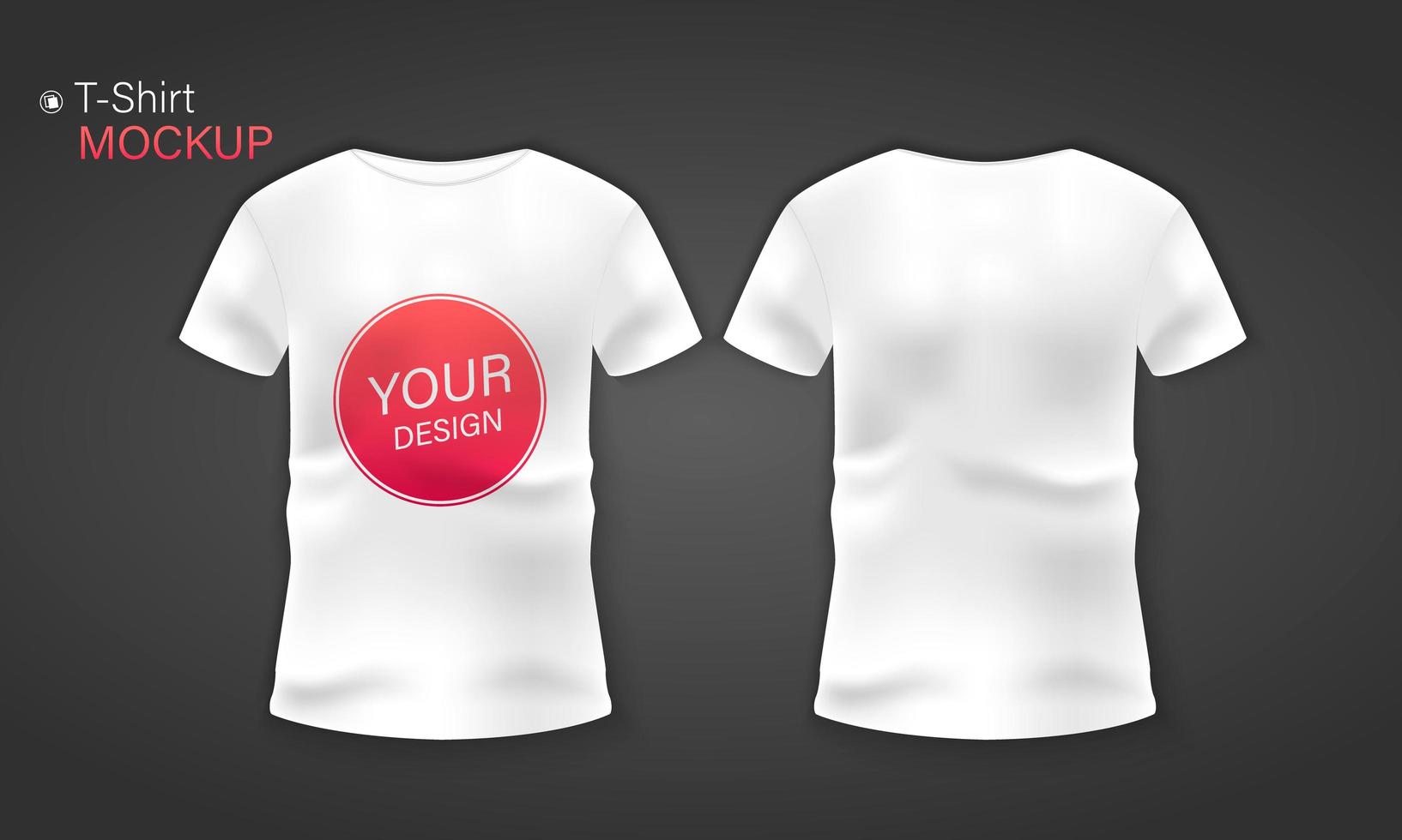 mockup realistico di t-shirt da uomo bianco vettore