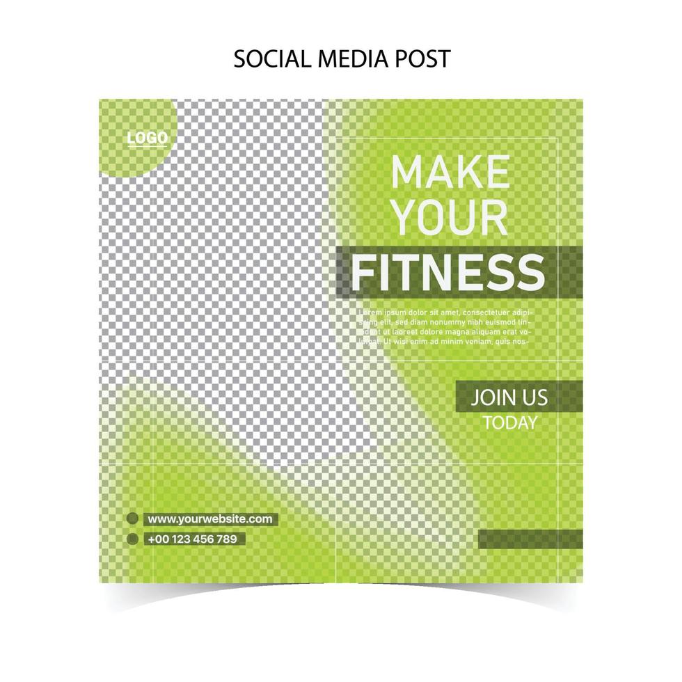 modello di progettazione post social media fitness vettore
