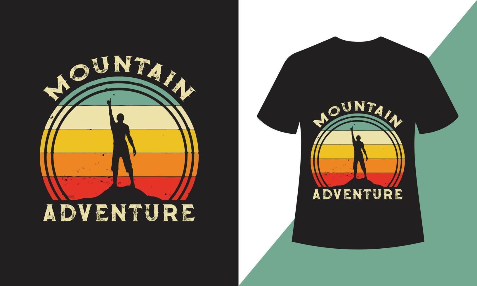 design t-shirt avventura in montagna vettore