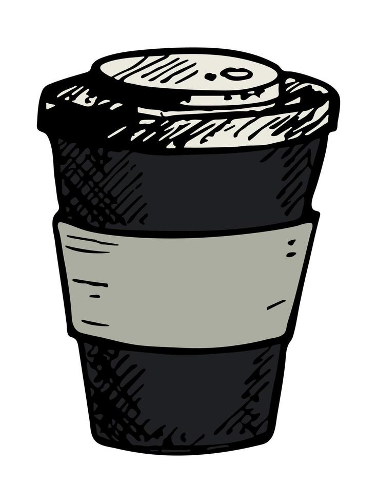 illustrazione carina di una tazza di tè o caffè. clipart tazza semplice. scarabocchio casa accogliente vettore