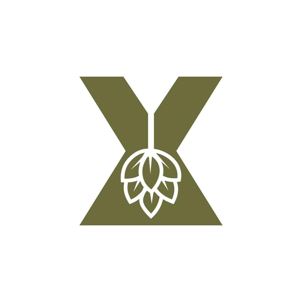 iniziale lettera X birra logo con birra icona vettore modello