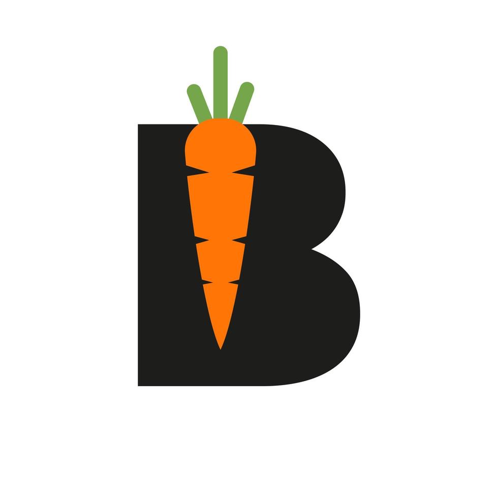 iniziale lettera B carota icona design vettore modello. carota logo basato alfabeto