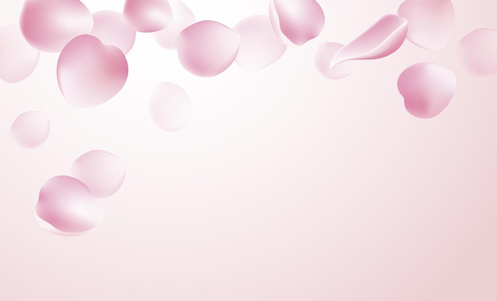 petali di rosa che cadono su sfondo rosa illustrazione vettoriale