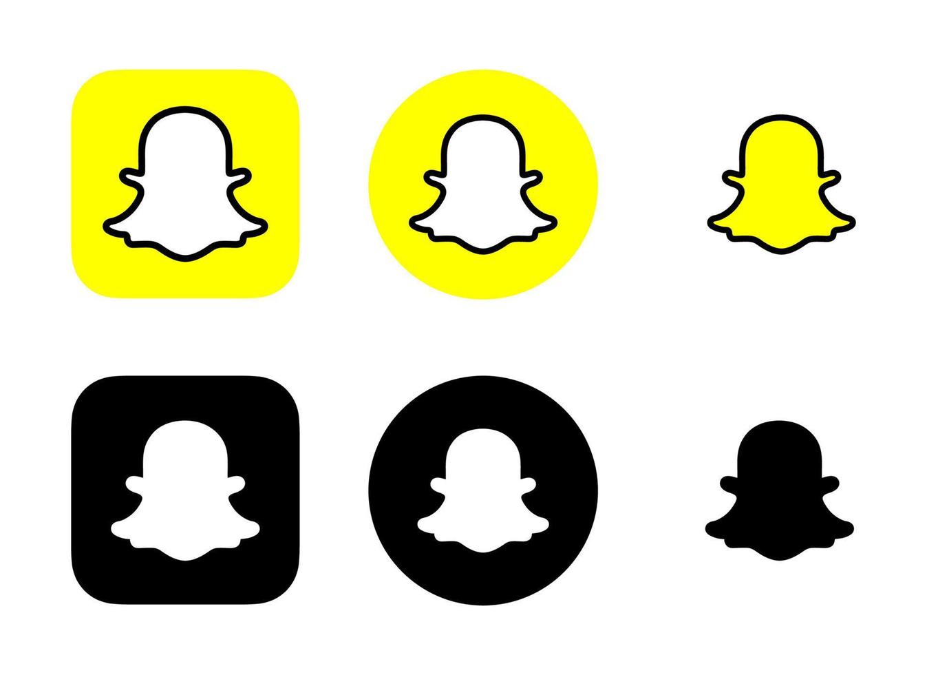 Snapchat logo vettore, Snapchat icona vettore gratuito vettore