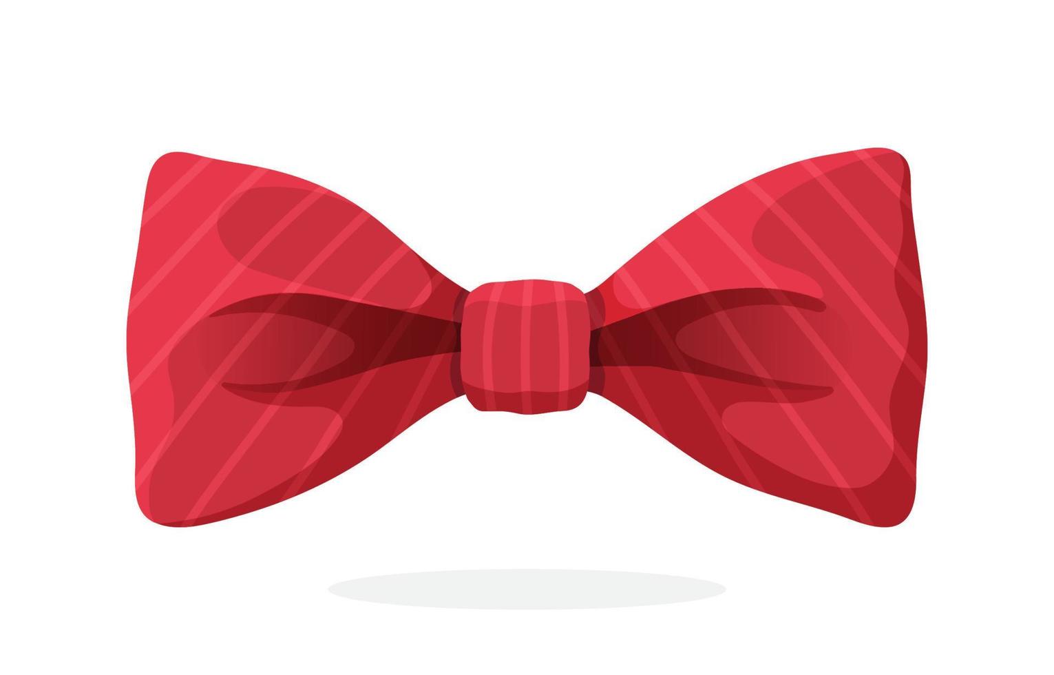 rosso arco cravatta con Stampa nel diagonale strisce. vettore illustrazione nel cartone animato stile. Vintage ▾ elegante cravatta a farfalla. Uomini capi di abbigliamento Accessori