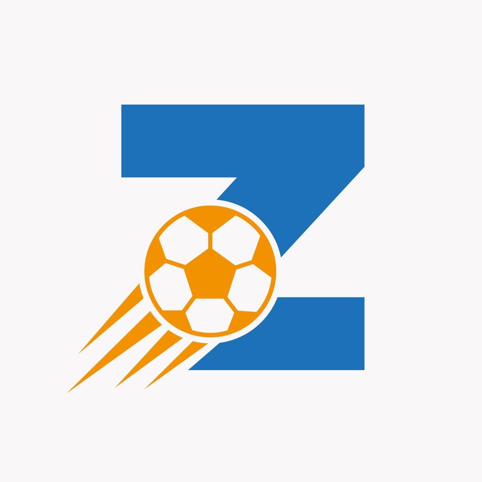 iniziale lettera z calcio logo concetto con in movimento calcio icona. calcio logotipo simbolo vettore