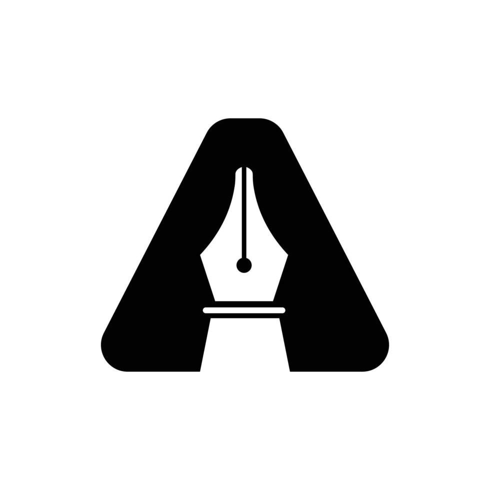 iniziale lettera un' penna pennino icona per formazione scolastica logo e legge simbolo vettore modello basato alfabeto