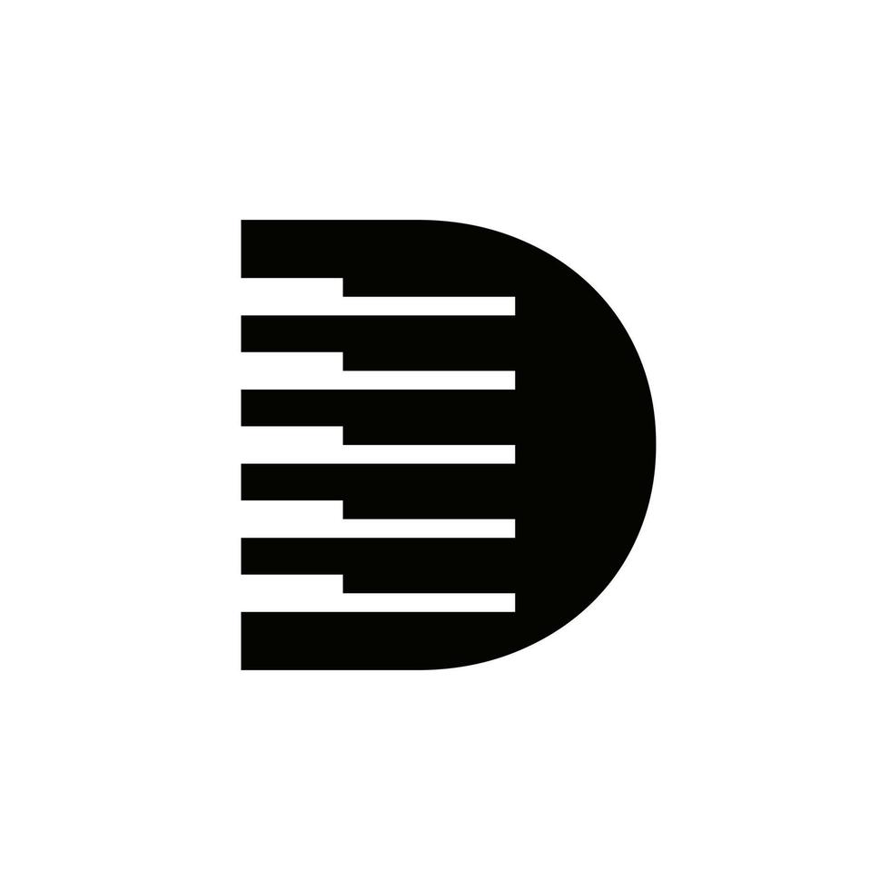 lettera d musicista simbolo, pianoforte logo icona vettore modello