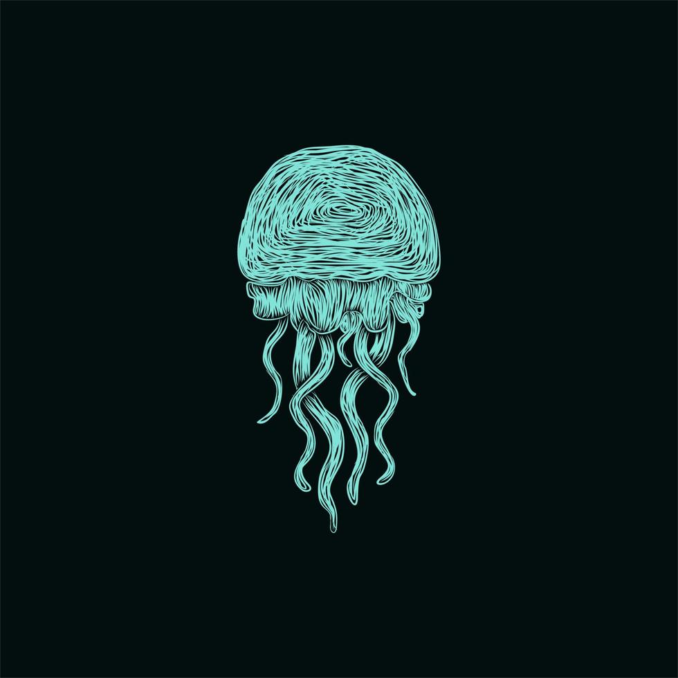 Medusa mare animale opera d'arte creativo design vettore