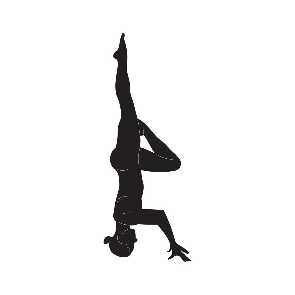 yoga nero bianca silhouette vettore Immagine