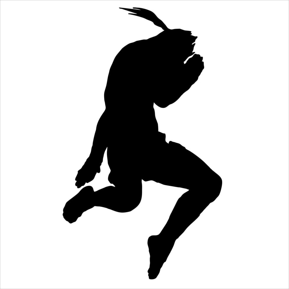 illustrazione di silhouette combattente silat karatè Muay Thai vettore