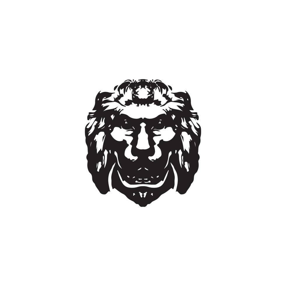 illustrazione vettoriale di disegno della testa di leone