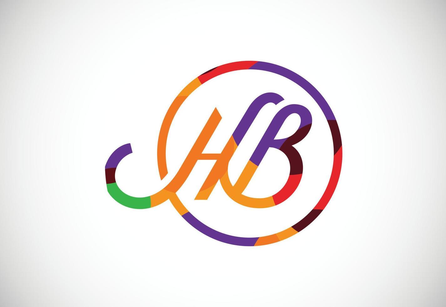 colorato lettera h B logo design vettore. moderno logo per attività commerciale azienda visivo identità nel Basso poli arte stile vettore