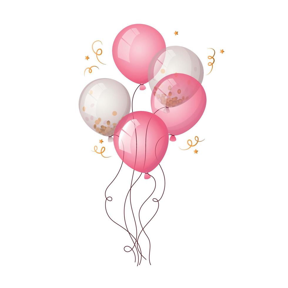 palloncini nel rosa colore vettore illustrazione