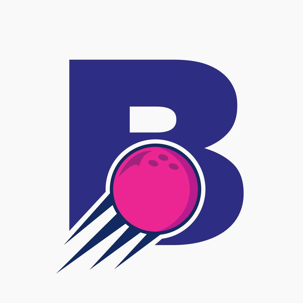 iniziale lettera B bowling logo concetto con in movimento bowling palla icona. bowling gli sport logotipo simbolo vettore modello