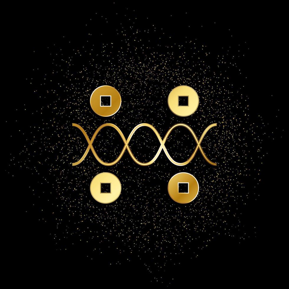 geni, genetica oro icona. vettore illustrazione di d'oro particella sfondo. oro vettore icona