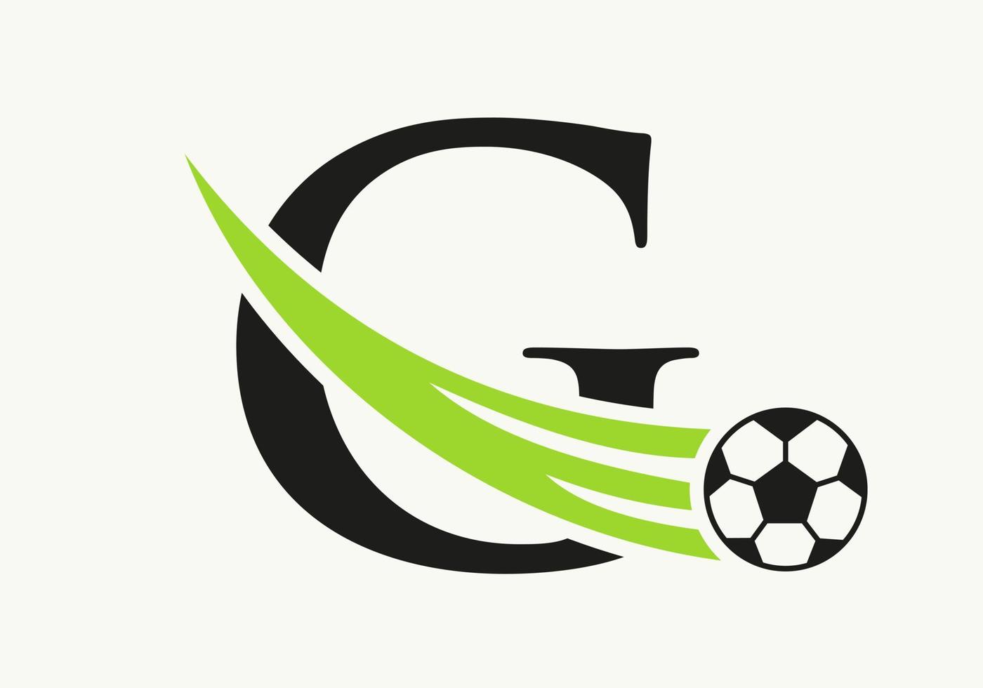 lettera g calcio calcio logo. calcio club simbolo concetto di calcio squadra icona vettore