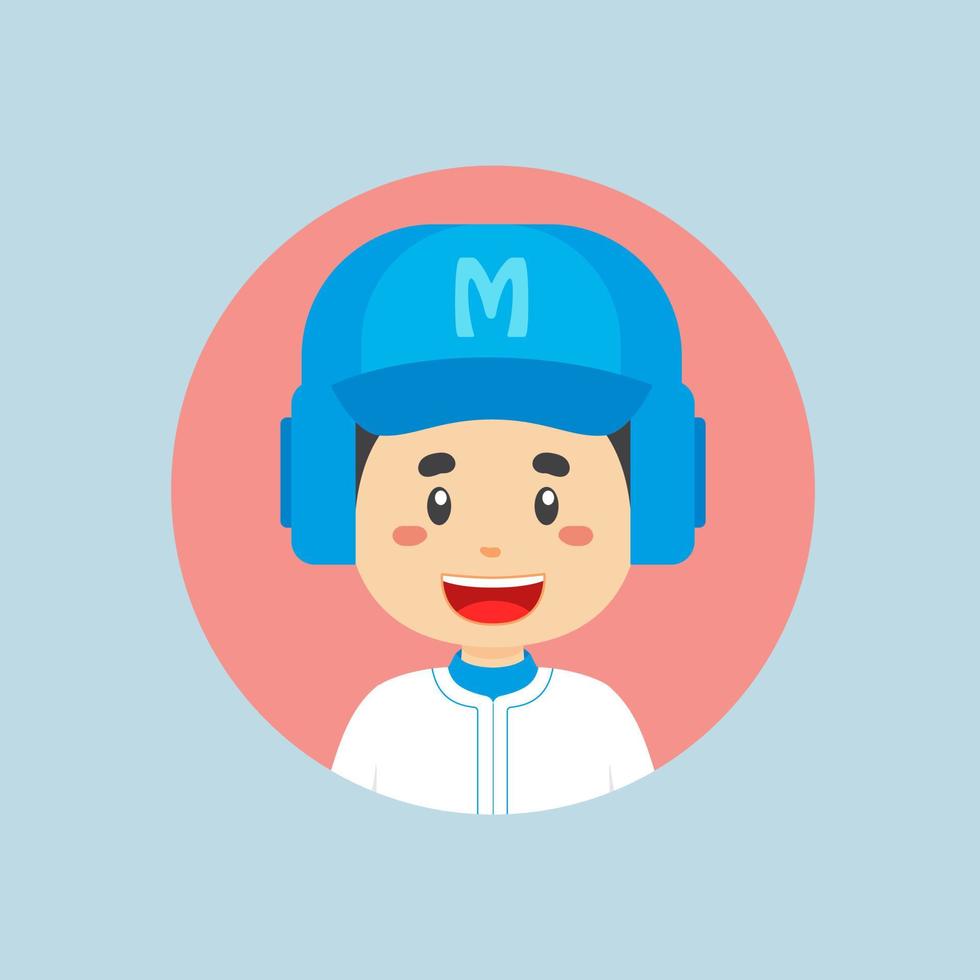 avatar di un' baseball giocatore personaggio vettore