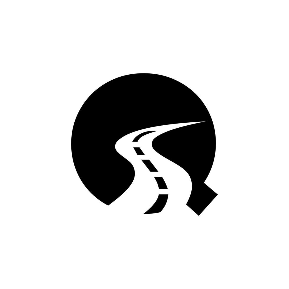 iniziale lettera q strada logo per viaggio e mezzi di trasporto cartello vettore modello