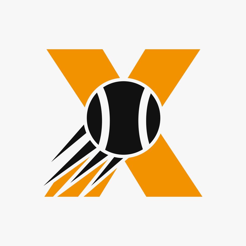 lettera X tennis logo concetto con in movimento tennis palla icona. tennis gli sport logotipo simbolo vettore modello