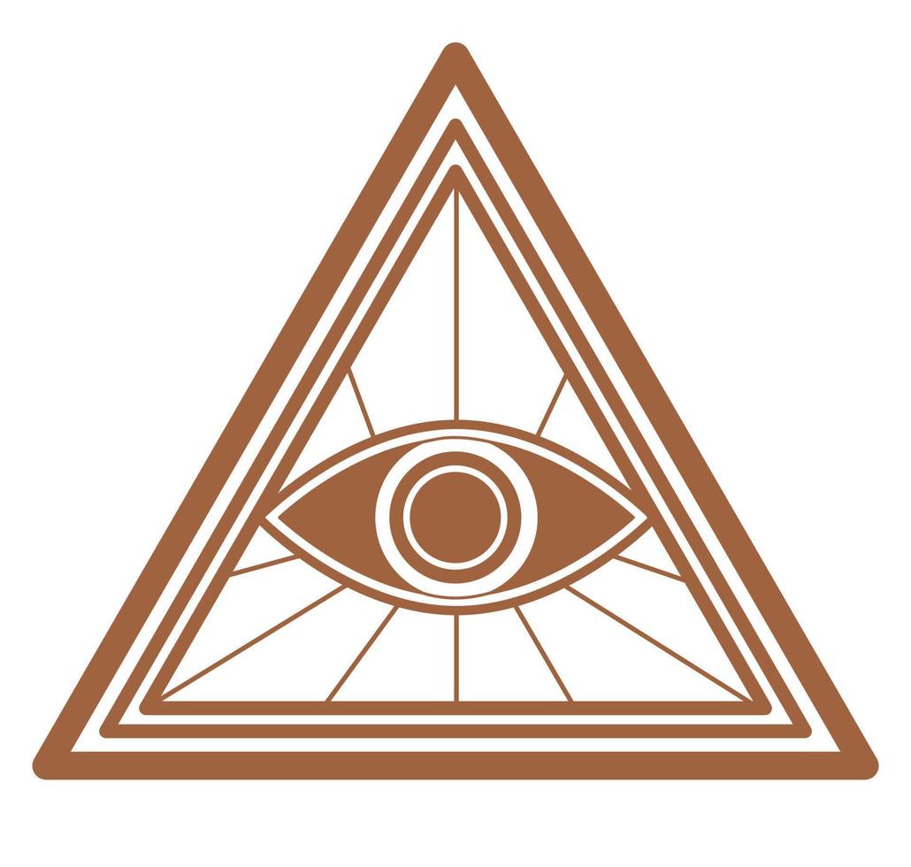 massonico vedendo occhio nel triangolo cartello, Magia simbolo vettore