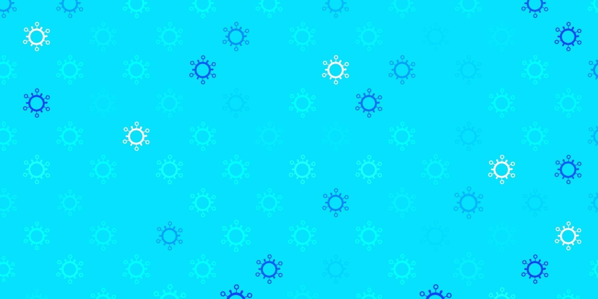sfondo vettoriale azzurro con simboli di virus.