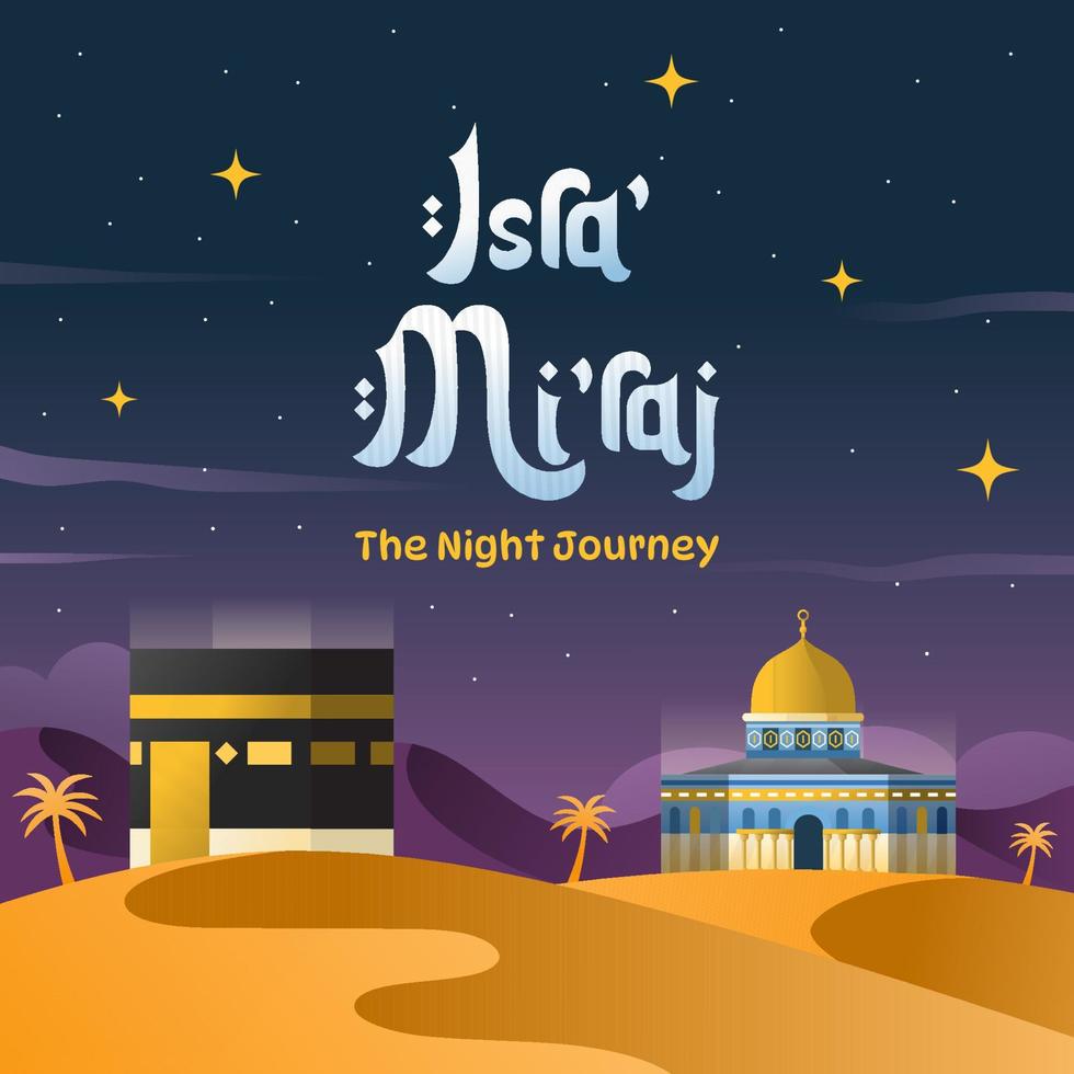 isra' mi'raj il notte viaggio concetto vettore