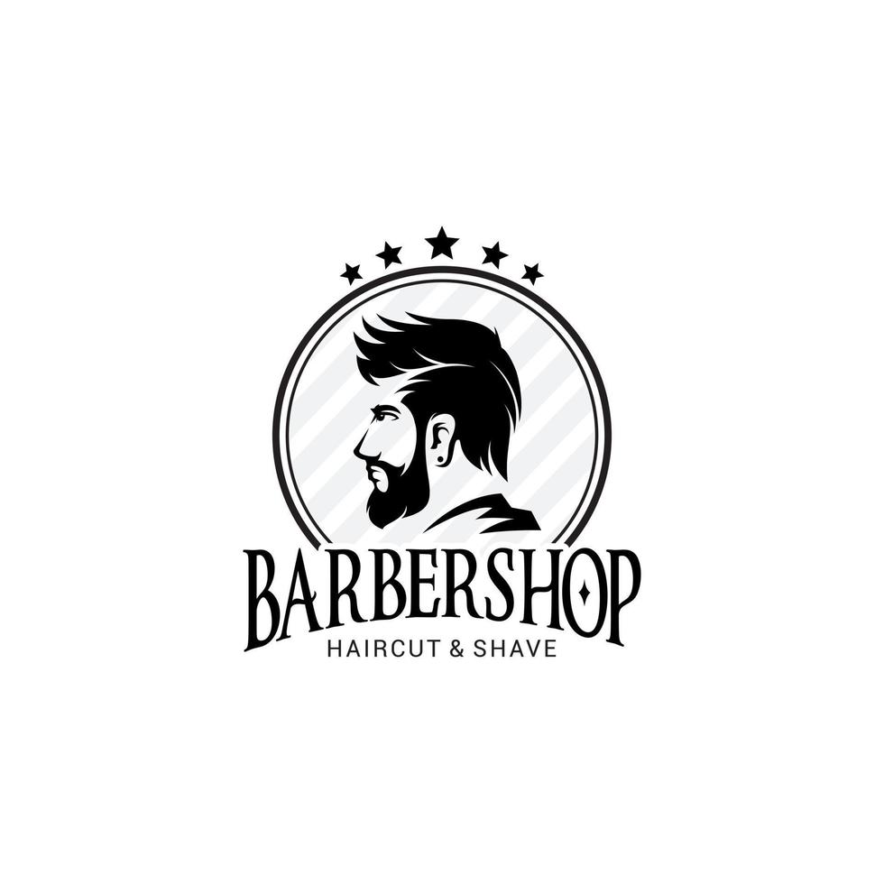 barbiere negozio logo vettore modello v11