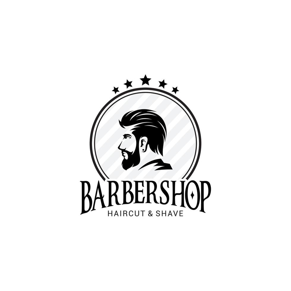 barbiere negozio logo vettore modello v1