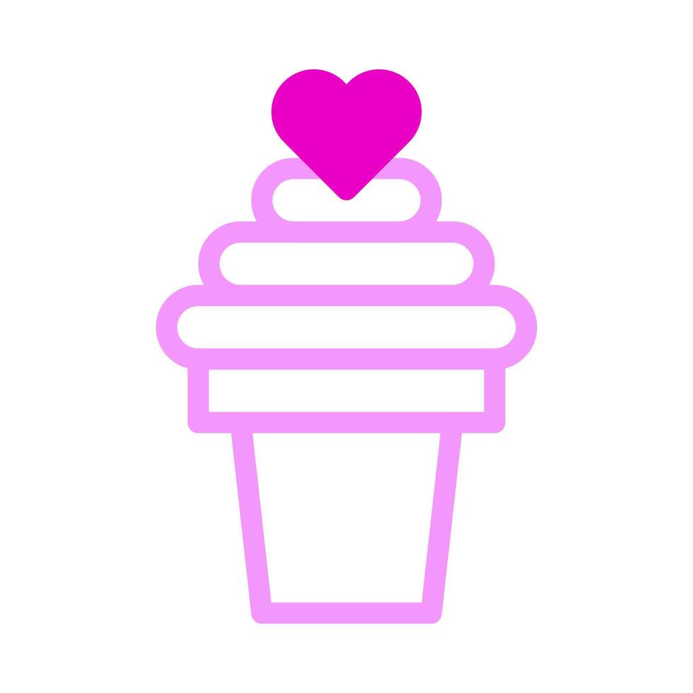 ghiaccio crema icona duotone rosa stile San Valentino illustrazione vettore elemento e simbolo Perfetto.