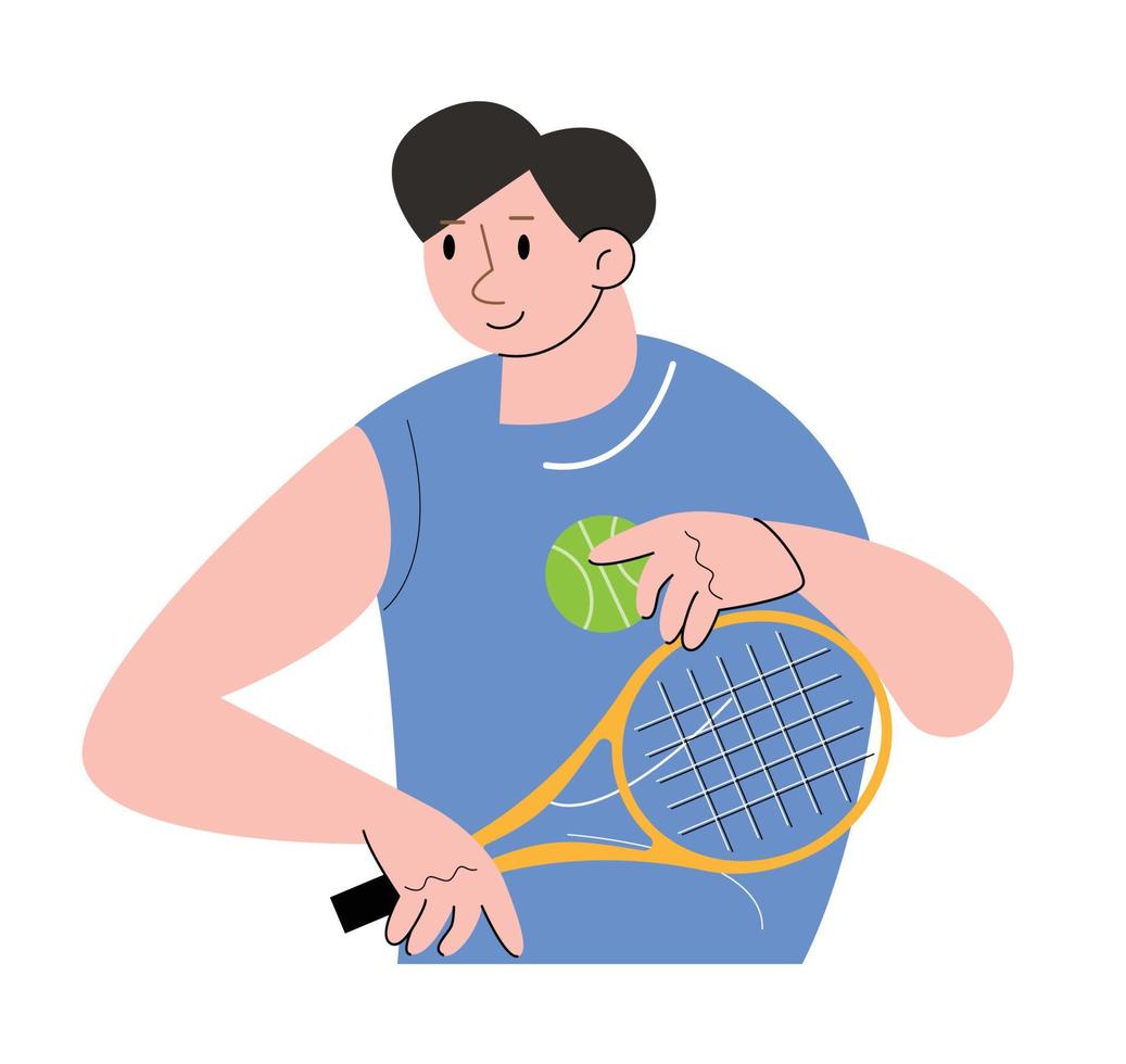 personaggio persone giocare tennis vettore illustrazione