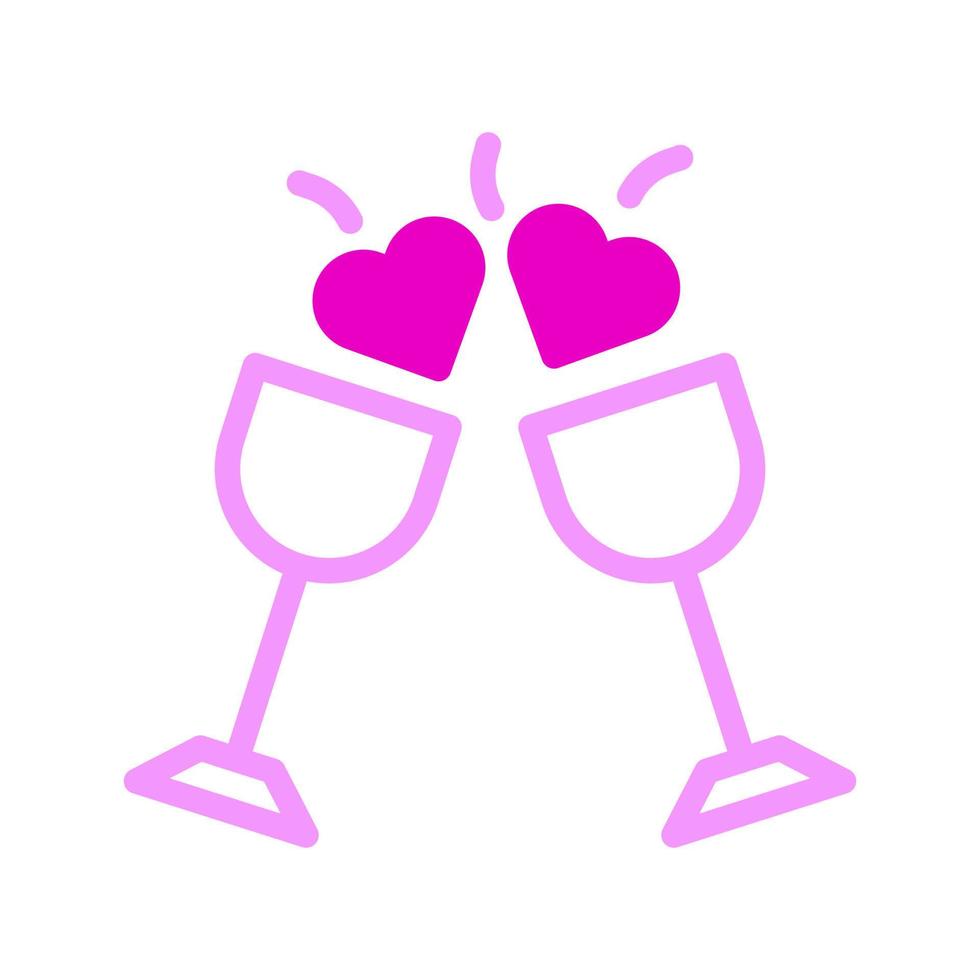 vino icona duotone rosa stile San Valentino illustrazione vettore elemento e simbolo Perfetto.