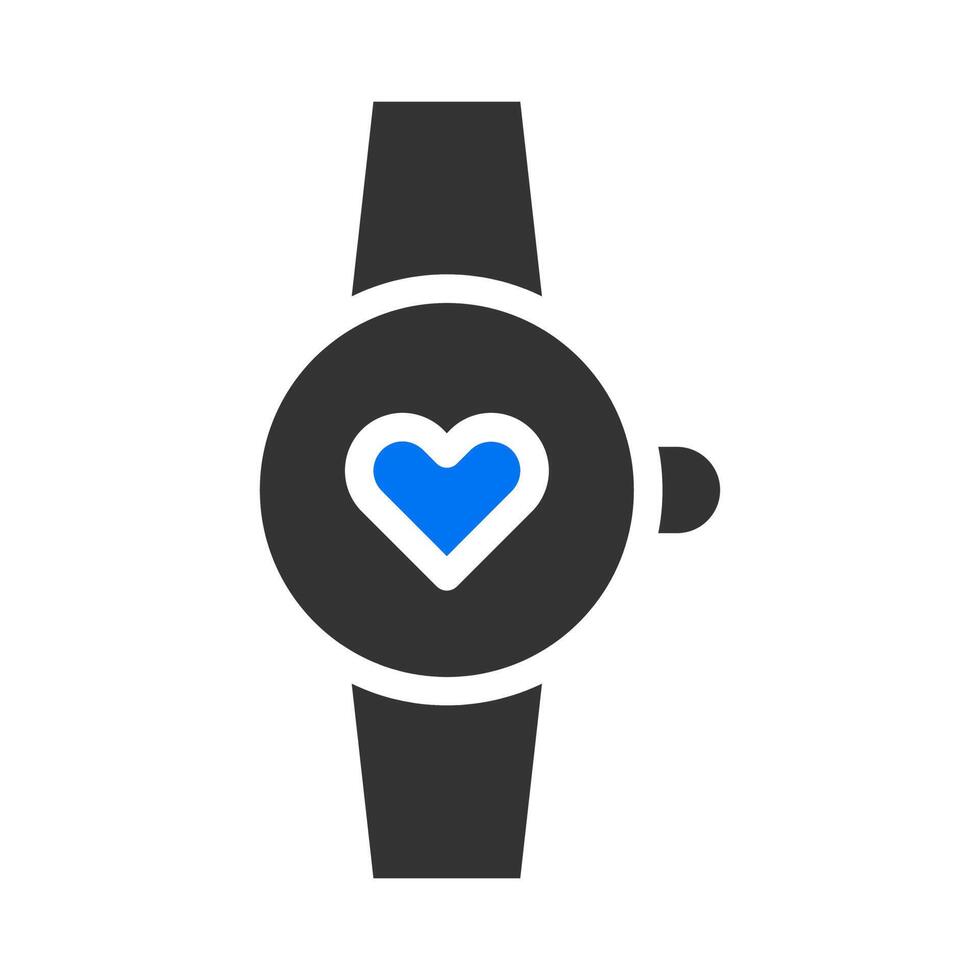 orologio icona solido blu grigio stile San Valentino illustrazione vettore elemento e simbolo Perfetto.