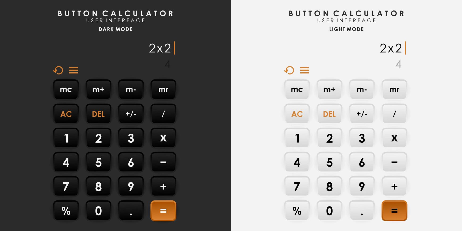 calcolatrice pulsante interruttore minimalista nel design neumorfismo. semplice, moderno ed elegante. vettore