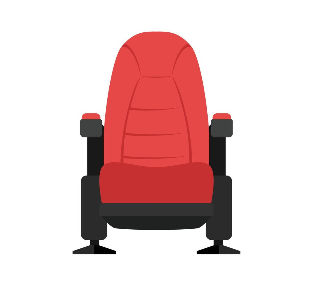 cinema concetto - davanti Visualizza di rosso cinema sedia vettore