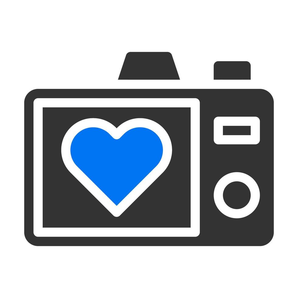 telecamera icona solido blu grigio stile San Valentino illustrazione vettore elemento e simbolo Perfetto.