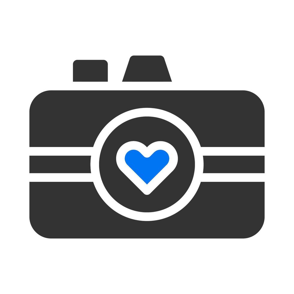 telecamera icona solido blu grigio stile San Valentino illustrazione vettore elemento e simbolo Perfetto.