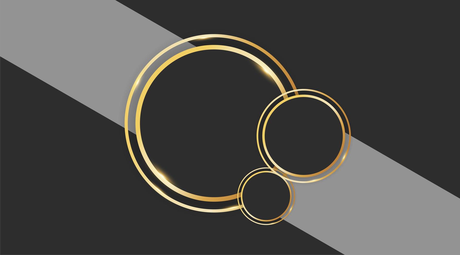 disegno vettoriale cerchio astratto con anello d'oro su sfondo grigio